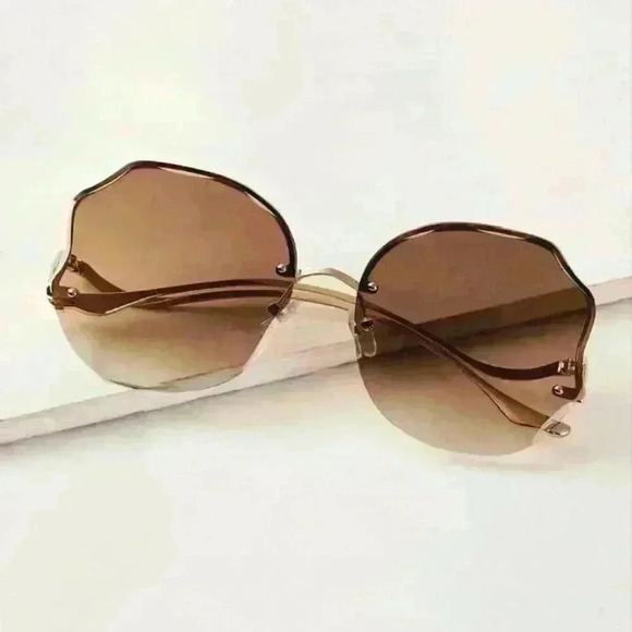 Rimless Brown Sunglasses - Picture 1 of 3